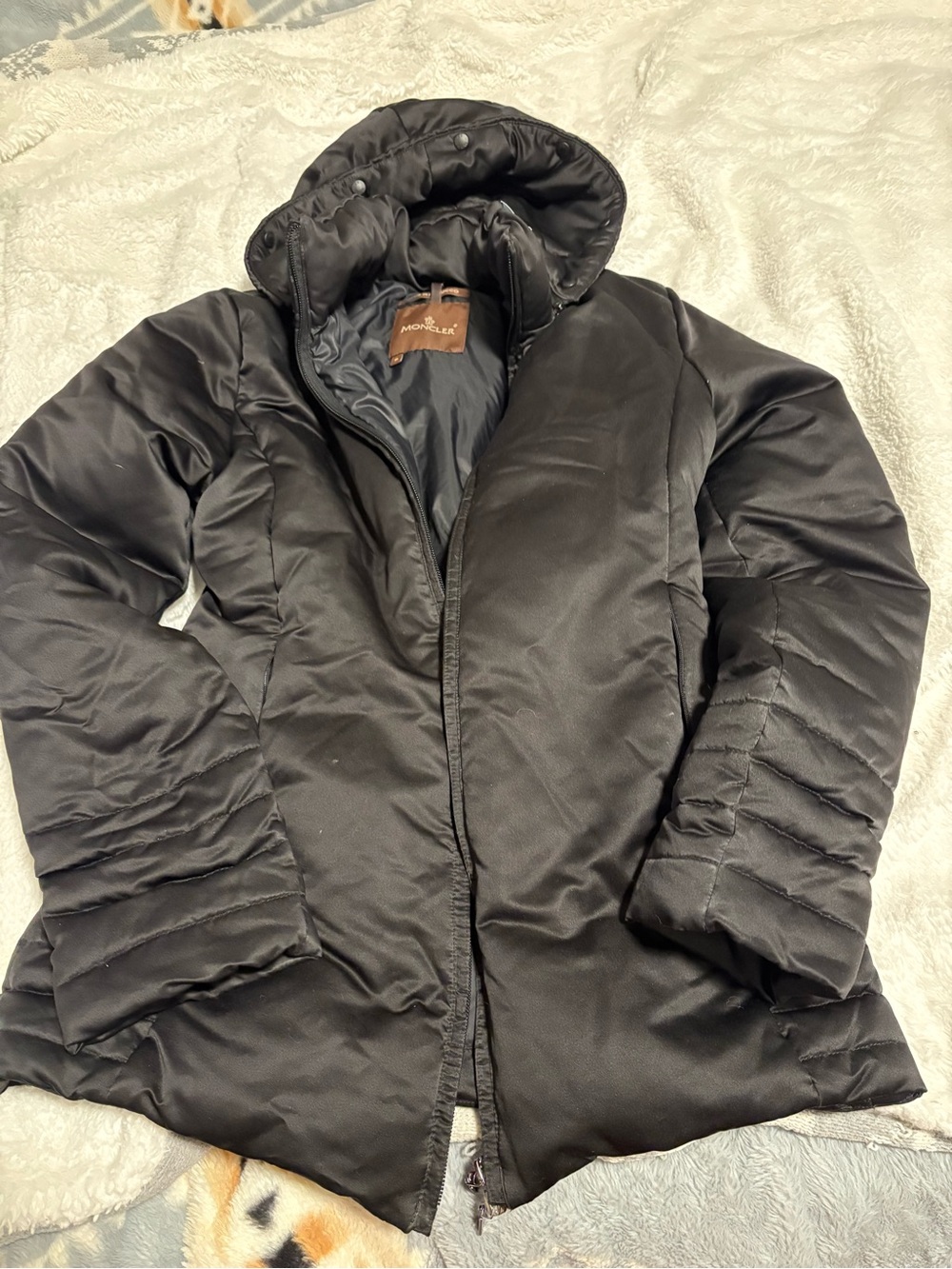 Moncler Black Quilted Puffer Jacket with Hood